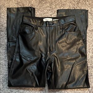 Abercrombie & Fitch Vegan Leather Pants - Black